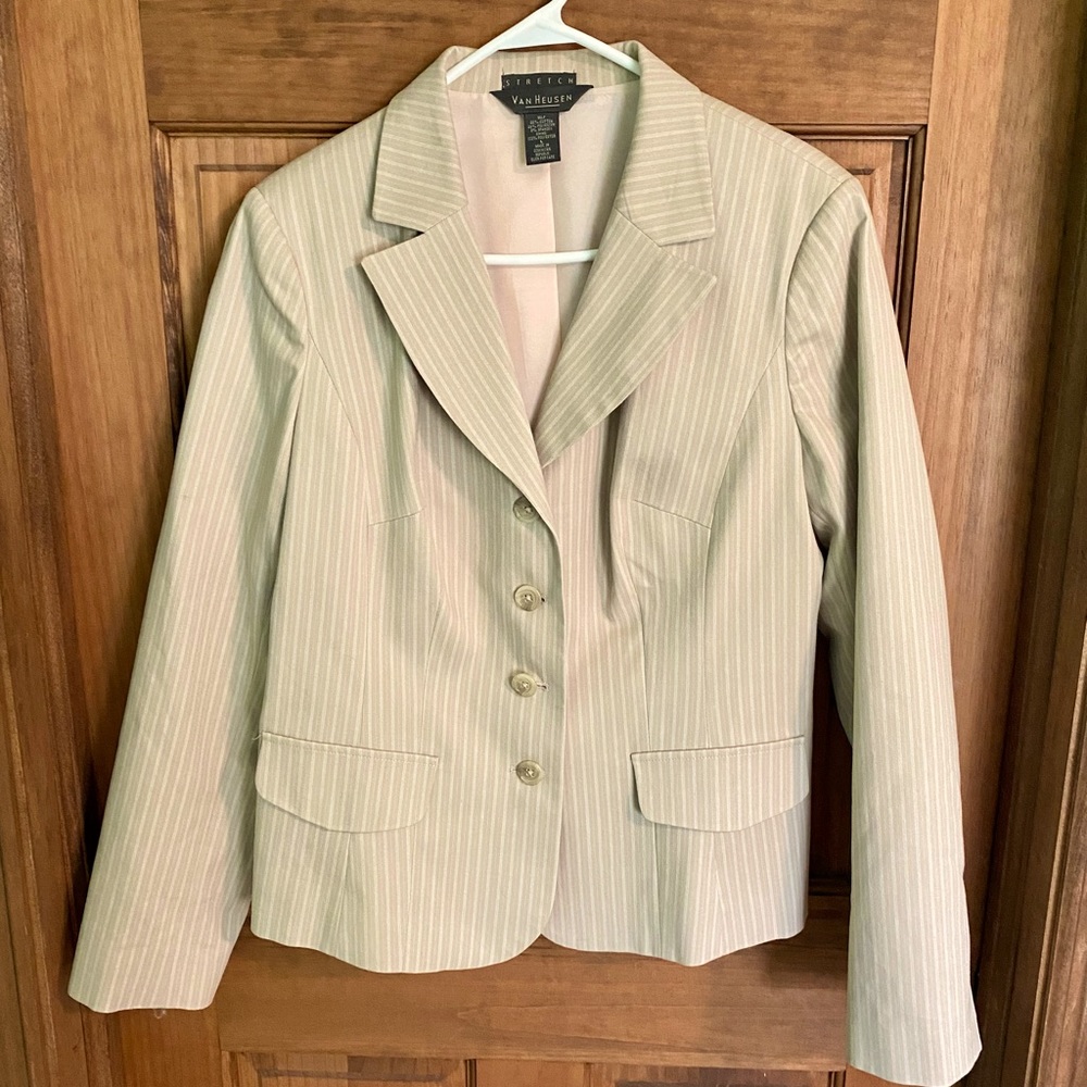 Khaki pinstripe Van-Heusen suit